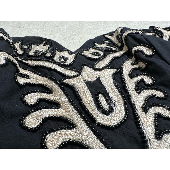 French Connection: UK Delicious Demask Dress Black Beaded Strapless Mini Dress - Picture 6 of 15